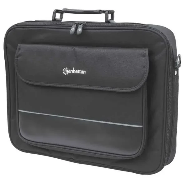 Manhattan Empire Laptop Bag 17.3″, Clamshell design, Accessories Pocket, Shoulder Strap (removable), Notebook Case, Black, Three Year Warranty