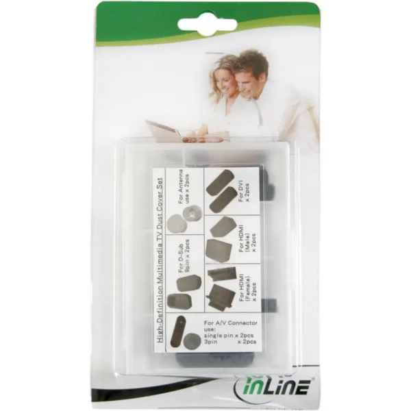 InLine Dust Cover Set for multimedia HDMI DVI RCA Antenna 14 pcs.