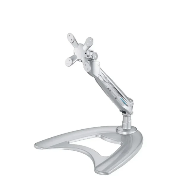 Neomounts Full Motion Desk Stand for 10-30″ Monitor Screen, Height Adjustable (gas spring) – Silver