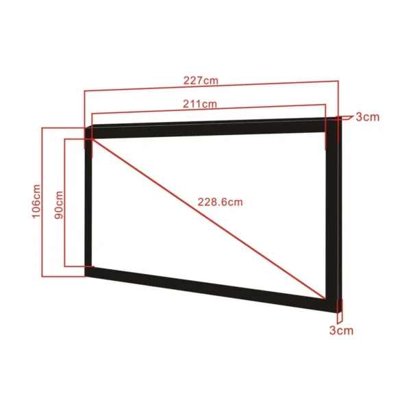 Multibrackets M 2.35:1 Framed Projection Screen 211×90, 90″