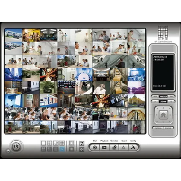 LevelOne IP CamSecure Pro Mega Surveillance Software, 32 channels