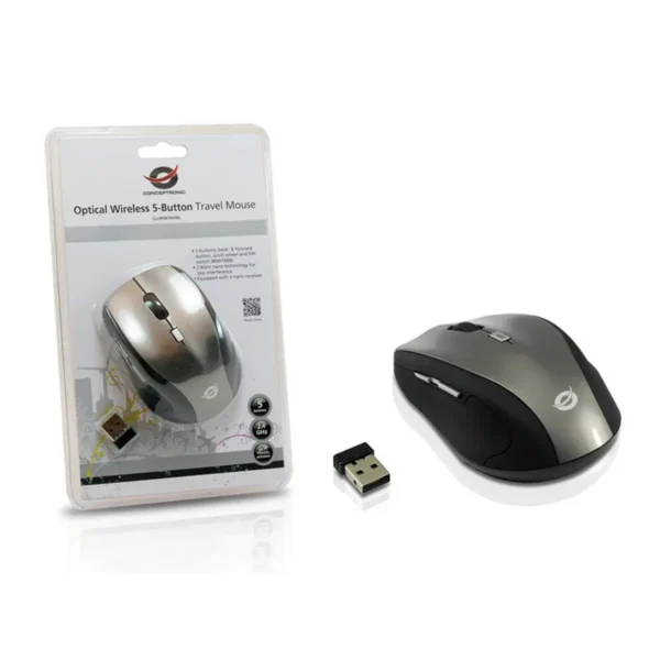Conceptronic Optical Wireless 5-Button Travel Mouse