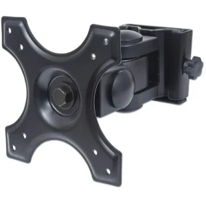 Manhattan Wall Mount for TV & Monitors (Tilt and Swivel 2 pivots), For screens 13″ to 27″, VESA compatability: 75x75mm and 100x100mm – check the dimensions of the four mounting holes on back of screen to ensure it fits, Max 12kg, Black, Bracket
