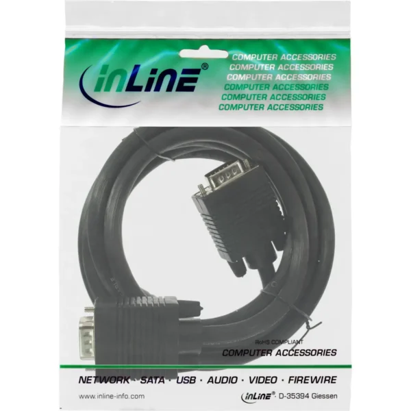 InLine S-VGA Cable 15HD male / male black 15m