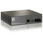 LevelOne RJ45 to SC Fast Ethernet Media Converter, 1 PoE Output, 802.3af PoE, Single-Mode Fiber, 20km