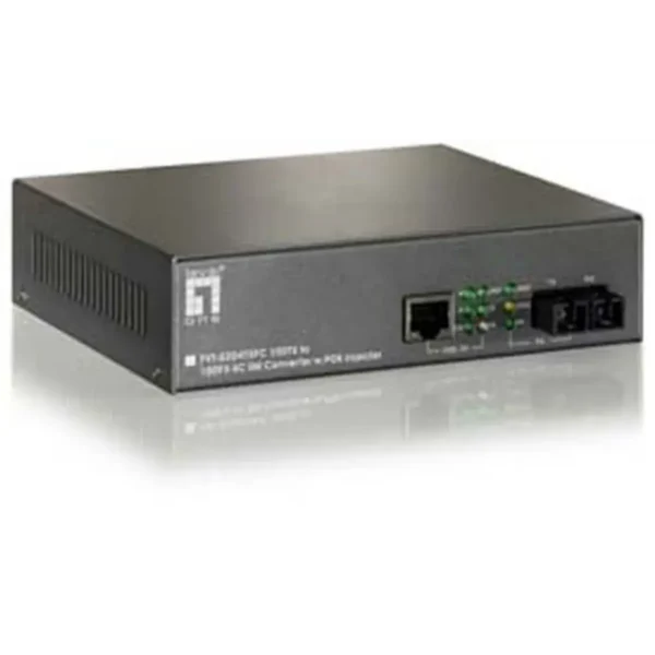 LevelOne RJ45 to SC Fast Ethernet Media Converter, 1 PoE Output, 802.3af PoE, Single-Mode Fiber, 20km