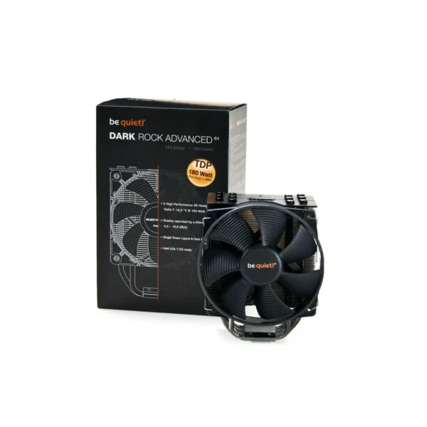 be quiet! Dark Rock Advanced Processor Cooler 12 cm Black, Silver
