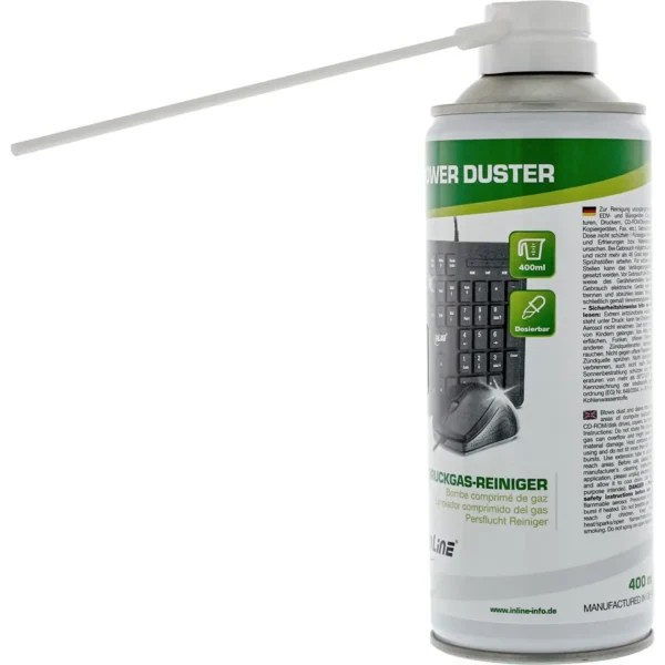 InLine Compressed Air Cleaner high pressure IT Server PC Spray Can 400ml