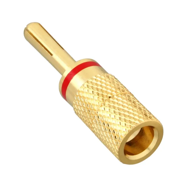 InLine Banana Plug male gold plated red color coded for 4mm Cabling