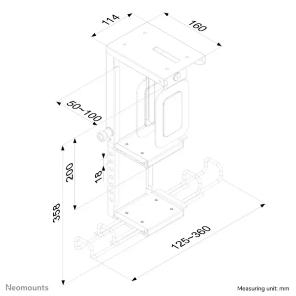 Neomounts CPU-D075BLACK/LK CPU holder – lockable – max 10 kg – universal