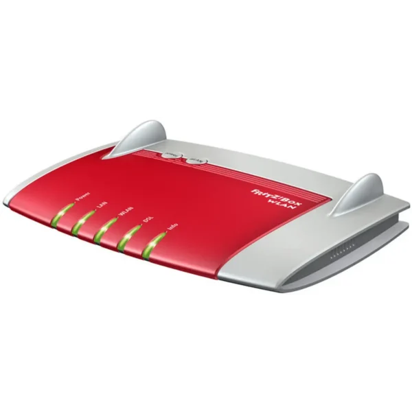 FRITZ! Box WLAN 3370 wireless router Gigabit Ethernet Dual-band (2.4 GHz / 5 GHz) Red, Silver