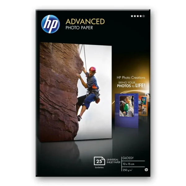 HP Advanced Glossy Photo Paper-25 sht/10 x 15 cm borderless
