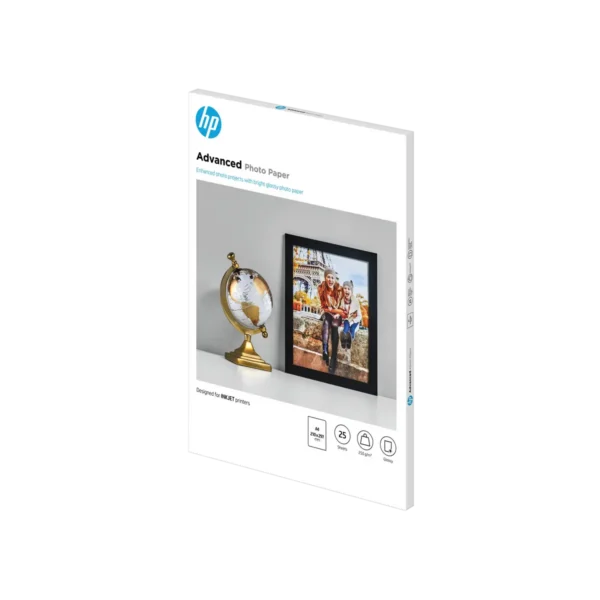 HP Advanced Photo Paper, Glossy, 250 g/m2, A4 (210 x 297 mm), 25 sheets