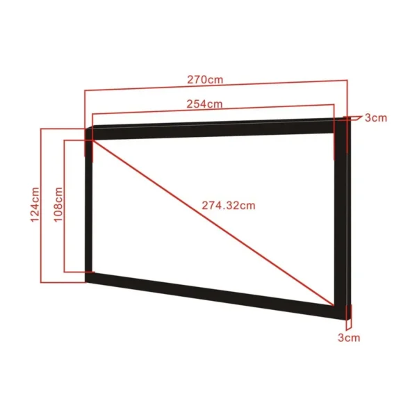 Multibrackets M 2.35:1 Framed Projection Screen 254×108, 108″