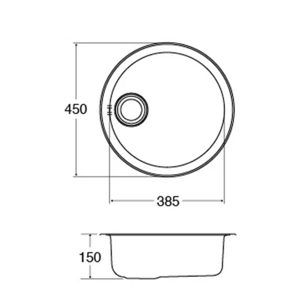 CDA KR21SS kitchen sink Undermount sink Circle Stainless steel