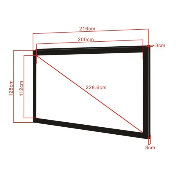 Multibrackets M 16:9 Framed Projection Screen 200×112, 90″