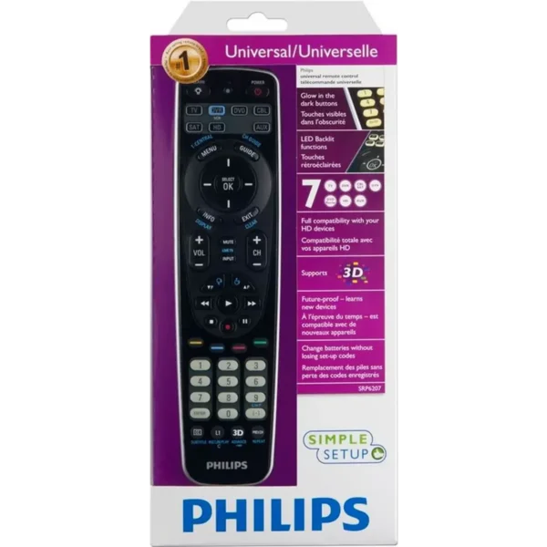 Philips Perfect replacement Universal remote control SRP6207/27