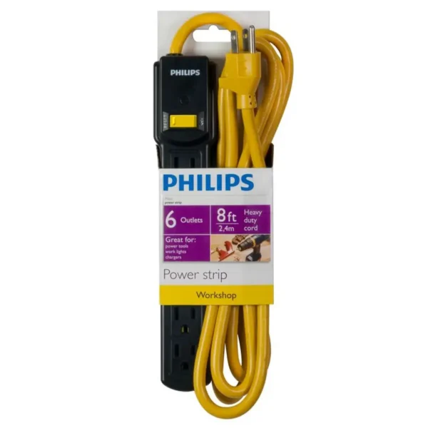 Philips SPS2060A/17 power extension 2.4 m 6 AC outlet(s) Black, Yellow