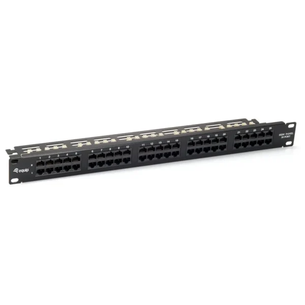 Equip 50-Port Cat.3 RJ45 ISDN Patch Panel, Black