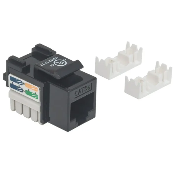 Intellinet Keystone Jack, Cat5e, UTP, Punch-down, Black