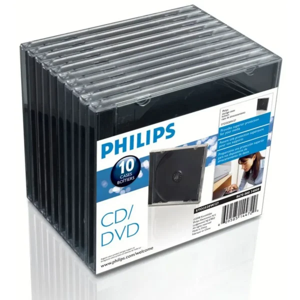 Philips STO2520W CD and DVD 10 pack Storage cases