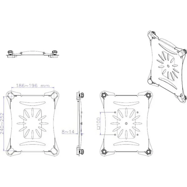 Neomounts Universal Tablet Mount (VESA 100x100mm) – Silver