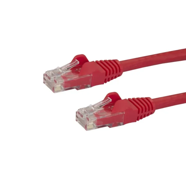StarTech.com 3ft CAT6 Ethernet Cable – Red CAT 6 Gigabit Ethernet Wire -650MHz 100W PoE RJ45 UTP Network/Patch Cord Snagless w/Strain Relief Fluke Tested/Wiring is UL Certified/TIA