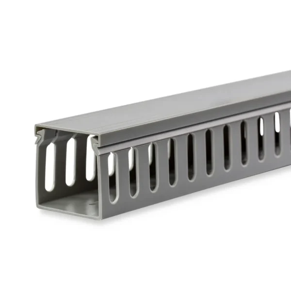 StarTech.com 2x2in Open Slot Wiring Cable Raceway Duct with Cover, Server Rack Cable Management, Cable Cover Duct, Cord Hider / Organizer, PVC Cable Manager – TAA Compliant