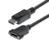 StarTech.com 3ft (1m) Panel Mount DisplayPort Cable – 4K x 2K – DisplayPort 1.2 Extension Cable Male to Female – DP Video Extender Cord with Panel Mount DP Connector – DP Monitor Cable