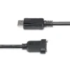 StarTech.com 3ft (1m) Panel Mount DisplayPort Cable – 4K x 2K – DisplayPort 1.2 Extension Cable Male to Female – DP Video Extender Cord with Panel Mount DP Connector – DP Monitor Cable