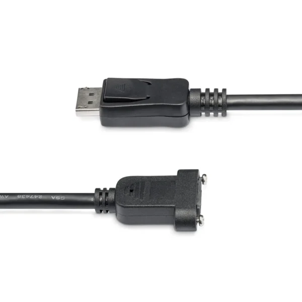 StarTech.com 3ft (1m) Panel Mount DisplayPort Cable – 4K x 2K – DisplayPort 1.2 Extension Cable Male to Female – DP Video Extender Cord with Panel Mount DP Connector – DP Monitor Cable