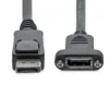 StarTech.com 3ft (1m) Panel Mount DisplayPort Cable – 4K x 2K – DisplayPort 1.2 Extension Cable Male to Female – DP Video Extender Cord with Panel Mount DP Connector – DP Monitor Cable