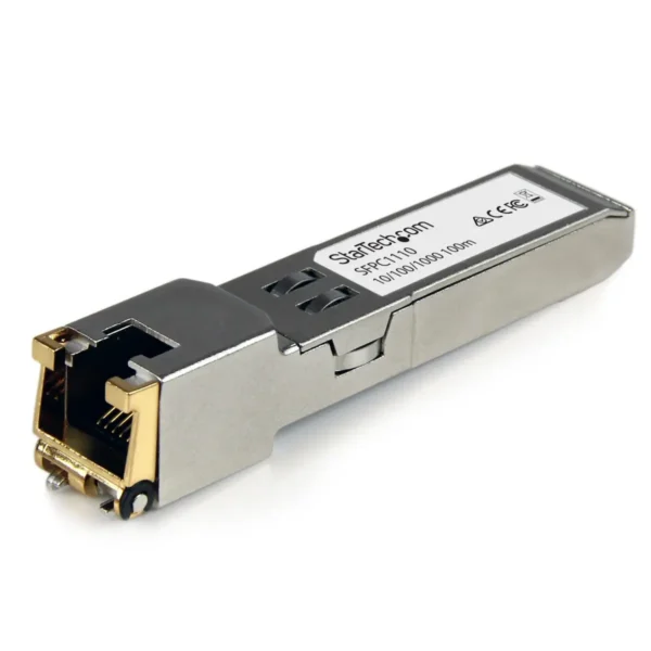StarTech.com Cisco SFP-GE-T Compatible SFP Transceiver Module – 10/100/1000BASE-TX~Cisco SFP-GE-T Compatible SFP Module – 1000BASE-T – SFP to RJ45 Cat6/Cat5e – 10/100/1000 Mbps – RJ-45 100m – Cisco IE3400, IE3300, IE3200