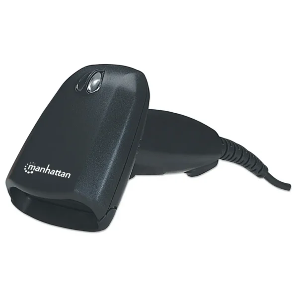Manhattan Long Range CCD Handheld Barcode Scanner, USB, 500mm Scan Depth, Cable 1.5m, Max Ambient Light 10,000 lux (sunlight), Black, Three Year Warranty