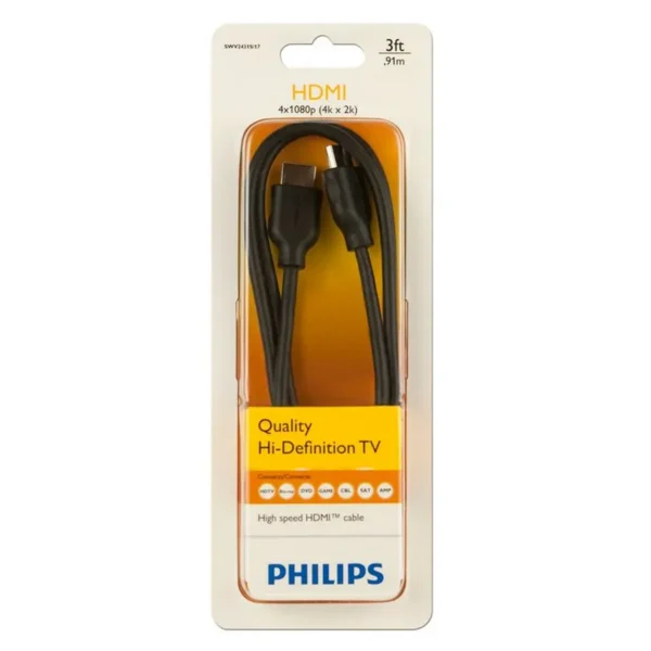Philips SWV2431S/17 HDMI cable 0.91 m HDMI Type A (Standard) Black