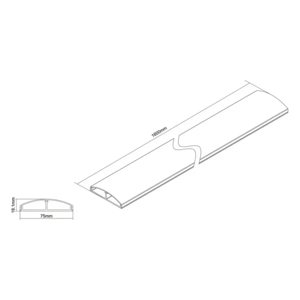 Multibrackets M Cable Cover SS Brushed 75mm W – 1600mm L
