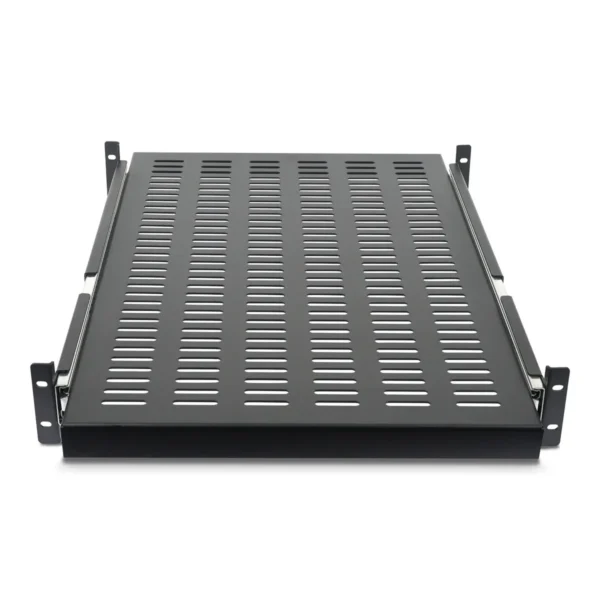 StarTech.com 2U Sliding Server Rack Mount Shelf – 20 to 30in Adjustable Mounting Depth – Vented – 50lb – Heavy Duty Universal 19” Rack Shelf for Equipment Rack – 24in Deep