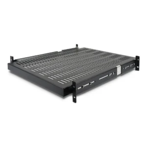 StarTech.com 2U Sliding Server Rack Mount Shelf – 20 to 30in Adjustable Mounting Depth – Vented – 50lb – Heavy Duty Universal 19” Rack Shelf for Equipment Rack – 24in Deep