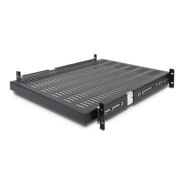 StarTech.com 2U Sliding Server Rack Mount Shelf – 20 to 30in Adjustable Mounting Depth – Vented – 50lb – Heavy Duty Universal 19” Rack Shelf for Equipment Rack – 24in Deep