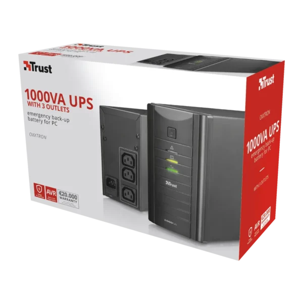 Trust Oxxtron uninterruptible power supply (UPS) 1 kVA 3 AC outlet(s)