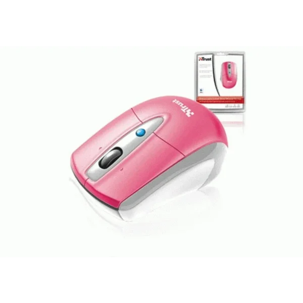 Trust Retractable Laser Mini for Mac – Pink mouse USB Type-A 1600 DPI