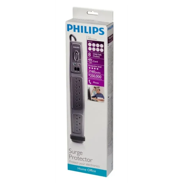Philips SPP4081A/17 surge protector Black 8 AC outlet(s) 1.2 m