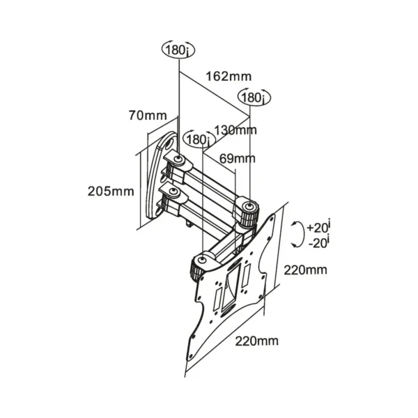 InLine Wall Bracket for TFT / LED / Plasma 58 – 107cm 23 – 42″ max. 30kg