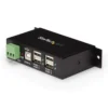 StarTech.com 4-Port USB 2.0 Hub – Metal Industrial USB-A Hub – Din Rail, Wall or Desk Mountable USB Data Hub – TAA Compliant USB Expander Hub