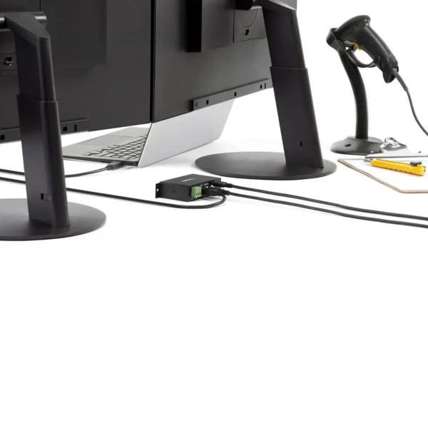 StarTech.com 4-Port USB 2.0 Hub – Metal Industrial USB-A Hub – Din Rail, Wall or Desk Mountable USB Data Hub – TAA Compliant USB Expander Hub