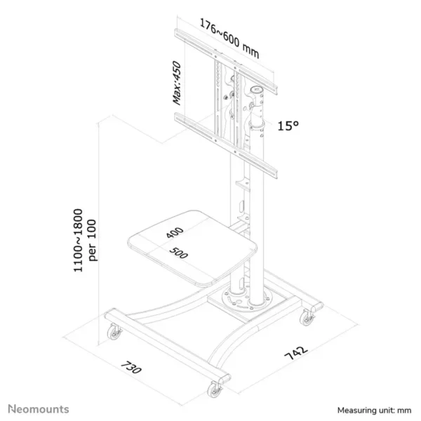 Neomounts PLASMA-M1800E TV trolley 27-70″
