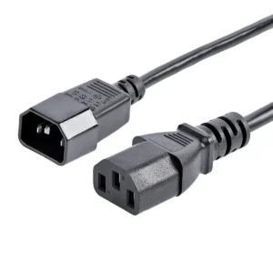 StarTech.com 6ft (2m) Power Extension Cord, C14 to C13, 10A 125V, 18AWG, Computer Power Cord Extension, IEC-320-C14 to IEC-320-C13 AC Power Cable Extension for Power Supply, UL Listed