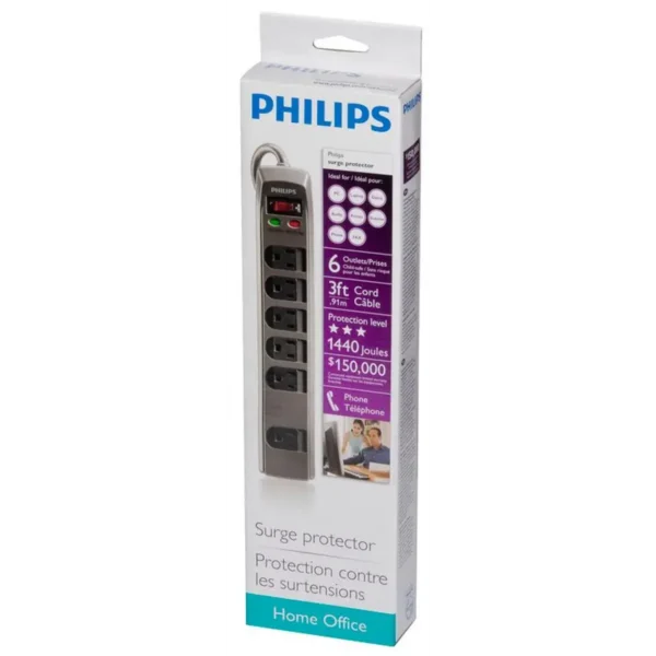 Philips SPP4061H/37 surge protector 6 AC outlet(s)