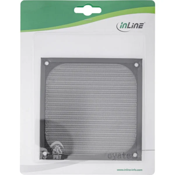 InLine Fan grid aluminum filter, black, 120x120mm