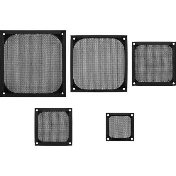 InLine Fan grid aluminum filter, black, 120x120mm